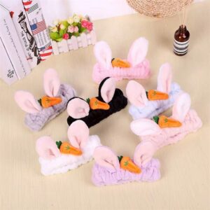 Băng Đô Tai Thỏ Cà Rốt Vải Nhung 3D