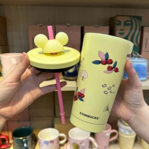 Ly Cold Cup Starbucks Kèm Ống Hút Gấu 500ML