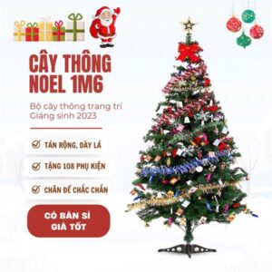 Cây Thông Noel 160cm Có Đèn Phụ Kiện