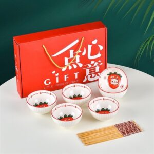 Set 6 Chén Bát Sứ Quả Dâu