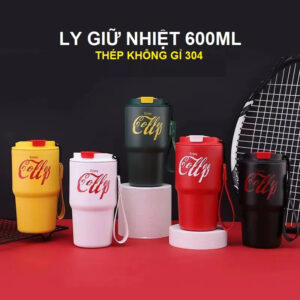Ly Giữ Nhiệt Cà Phê 600ml Có Dây Xách (Thùng 50 Cái)