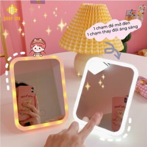 Gương Cảm Ứng Có Đèn Led Để Bàn Trang Điểm