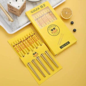 Đũa Vịt Mạ Vàng Có Cán Nhựa Chống Nóng