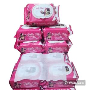Khăn Giấy Ướt Cao Cấp Gấu Pipo