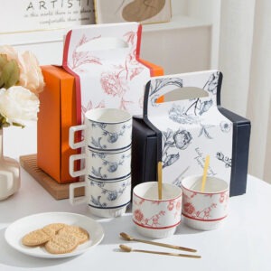Set 2 Cốc Sứ Quà Tặng Hoa Hồng (Thùng 30 Set)