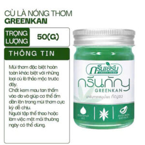 Dầu Cù Là Giảm Đau Green Herb Green Kan Thái Lan (Thùng 36 lốc x 6 hủ x 50g)