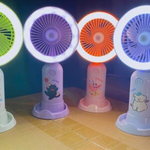 Quạt Tích Điện Cầm Tay Có Đèn Hình Thú