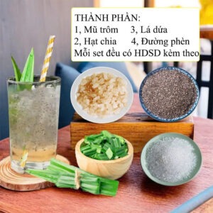 Set Mũ Trôm Hạt Chia Đường Phèn Lá Dứa