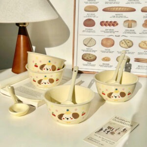 Set 4 Chi Tiết Bát Sứ Gấu Coffee (Thùng 40 Bộ)