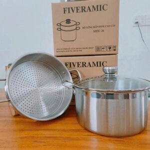 Nồi Xửng Hấp 26cm Nắp Kính Fiveramic